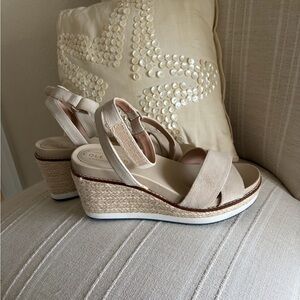 Cole Haan Sandals Women's size 6 1/2 sporty espadrille wedge cream/bone color